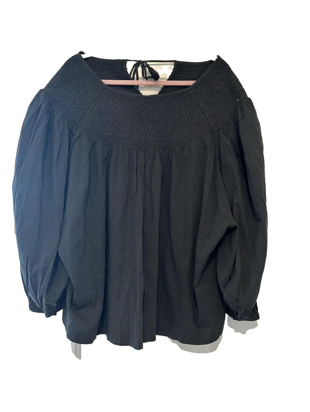 Old Navy cotton‎ peasant boho black blouse sz 4X new with tags A